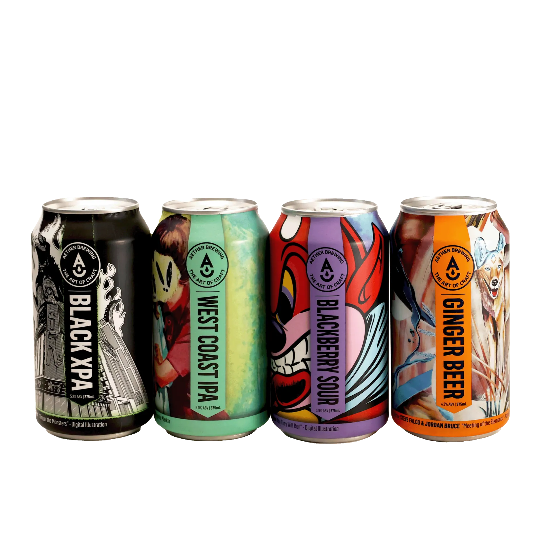 Aether Brewing mixed beer pack with dark, sour, hoppy, and ginger flavours
