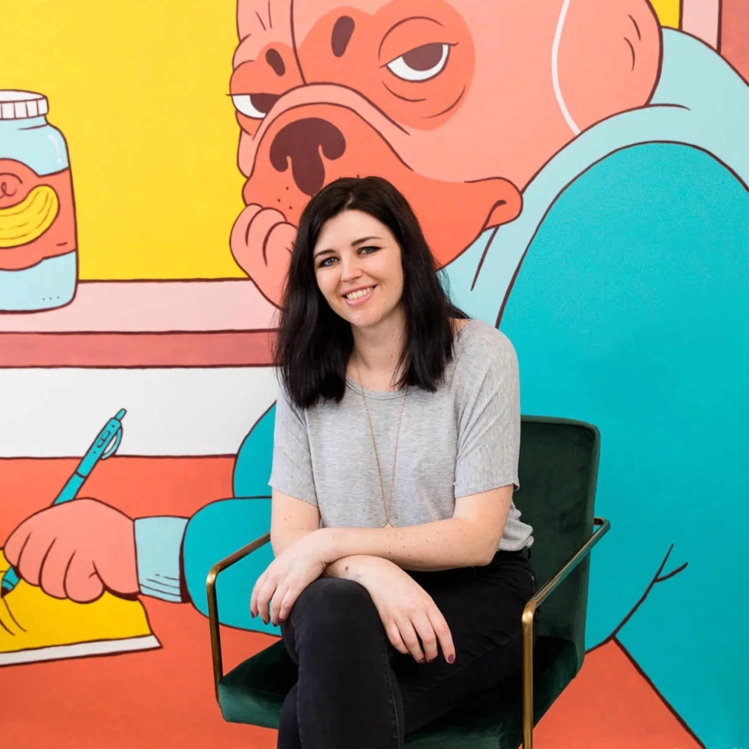 Portrait of artist Amy Slatem, collaborator on Aether Brewing’s Raspberry Milkshake IPA.