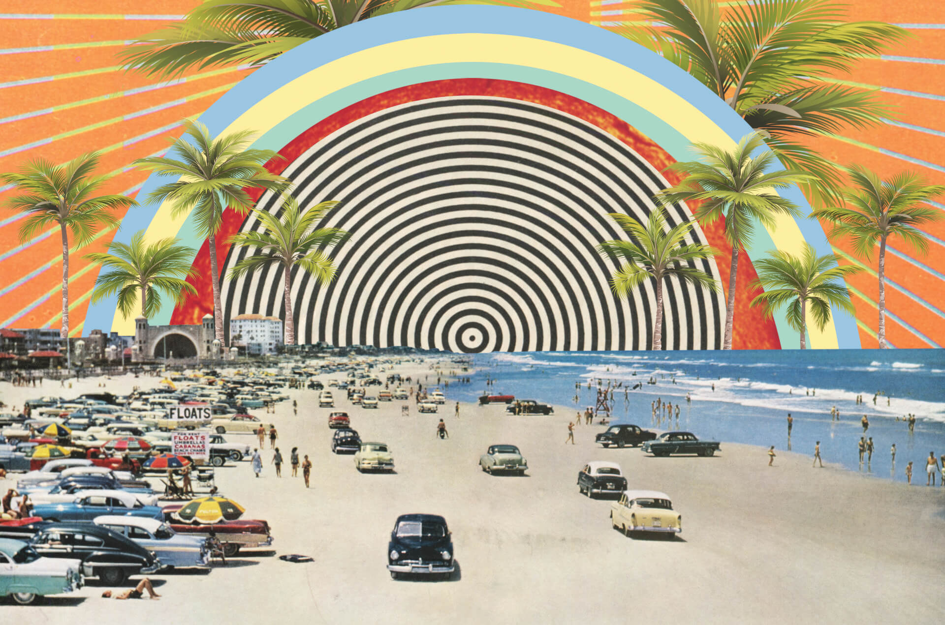 Beach Vibes artwork by Karen Lynch – colourful Australian art for Aether Brewing craft beer