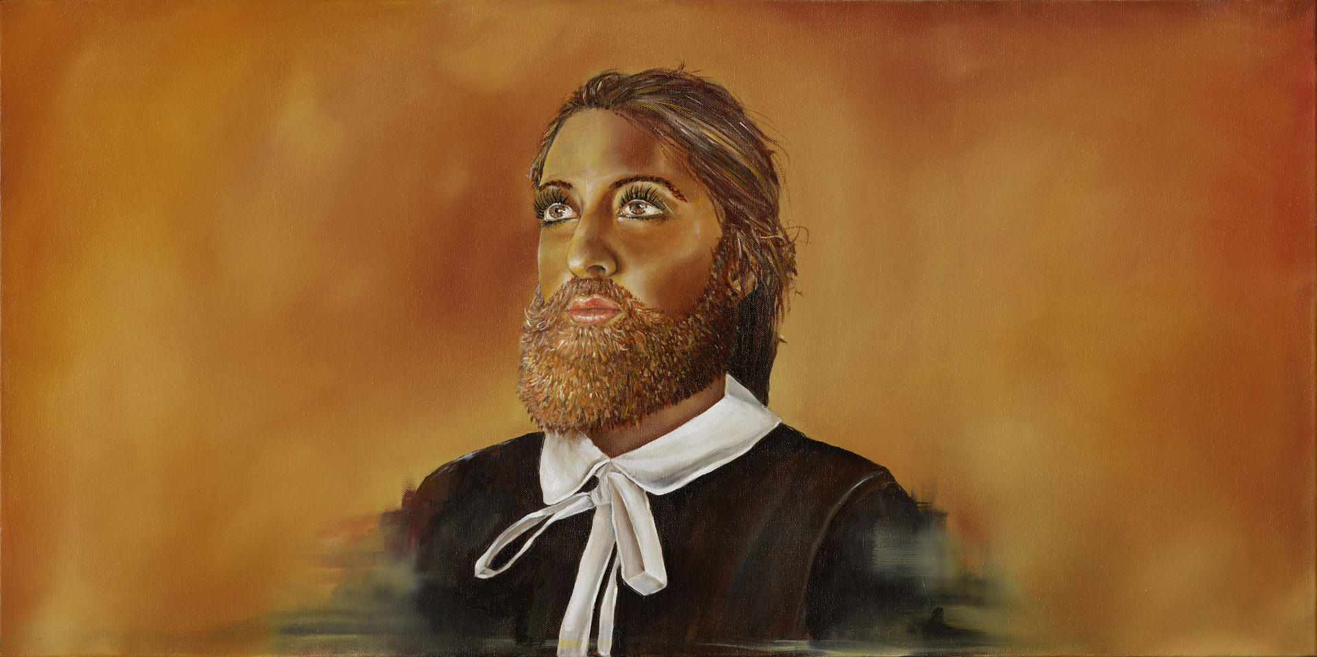 Bearded Lady artwork by Steve Falco – oil on canvas – Aether Brewing Ginger Beer – Brisbane Australia