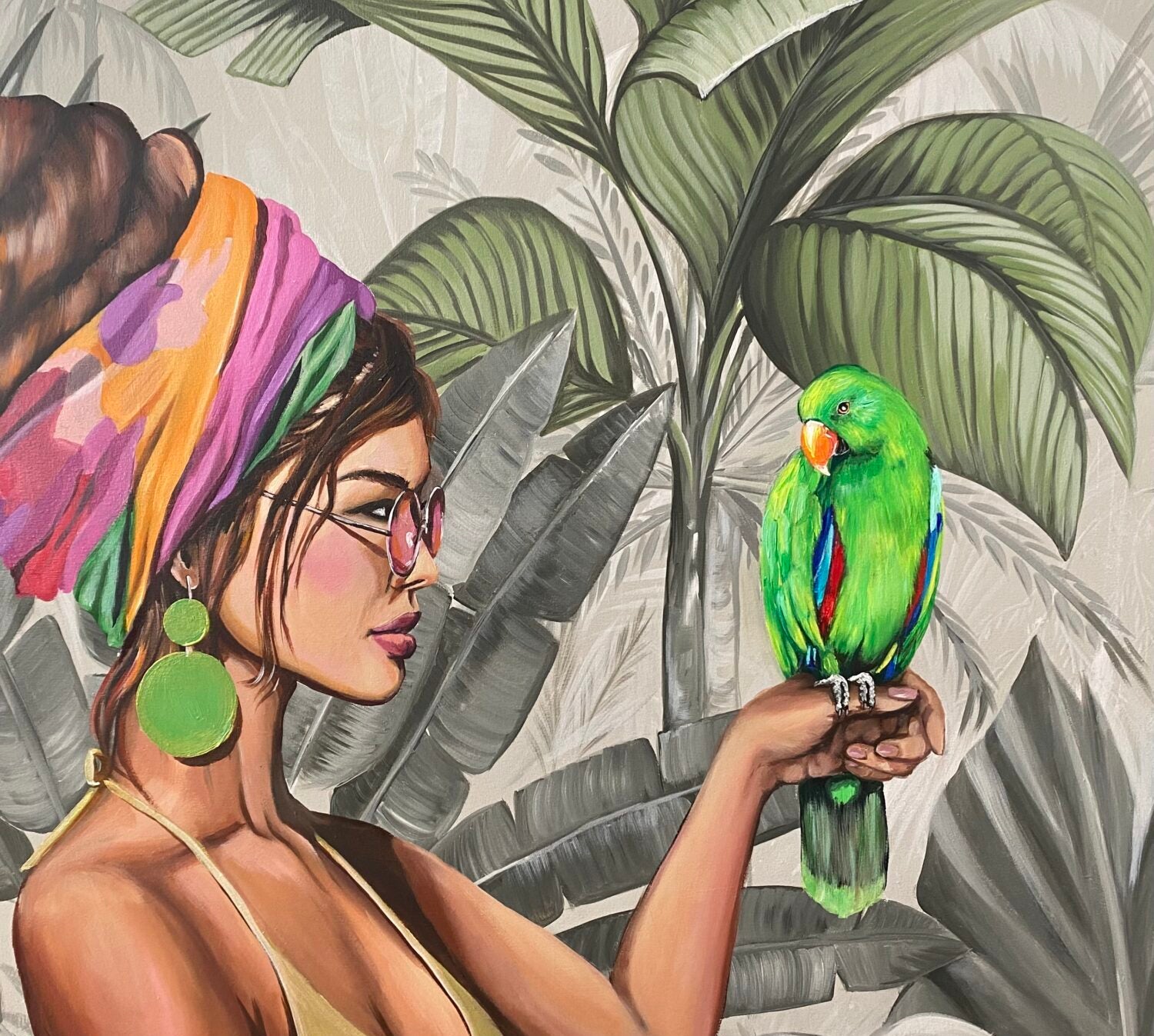 Eclectus artwork by Lavinia Lethaby – Peach Seltzer for Aether Brewing Brisbane Australia