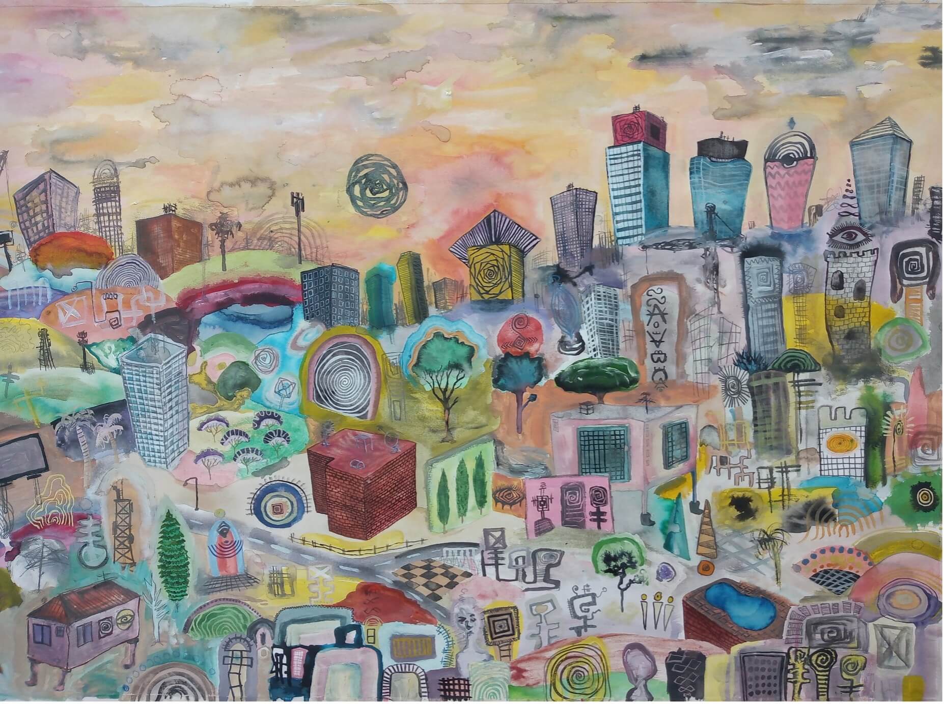 High Res Haze artwork by Jack Mira, featured on Aether Brewing Kolsch beer.