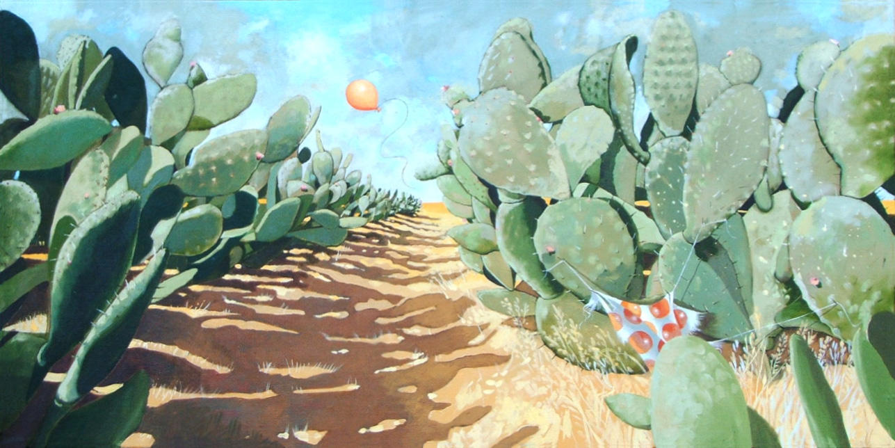 Prickly Pear Field artwork by Felicity Marshall – Aether Brewing Australian sour beer