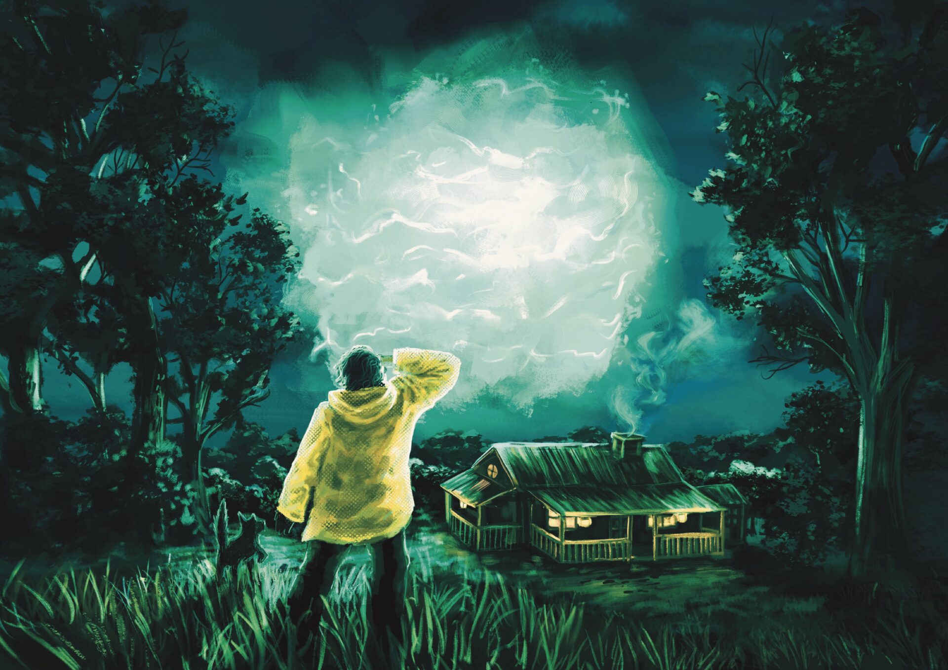 Weatherman artwork by Kate Loveday – Hazy IPA can art for Aether Brewing Australia