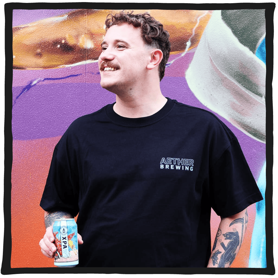 Brewery Shirt – Light Blue on Black