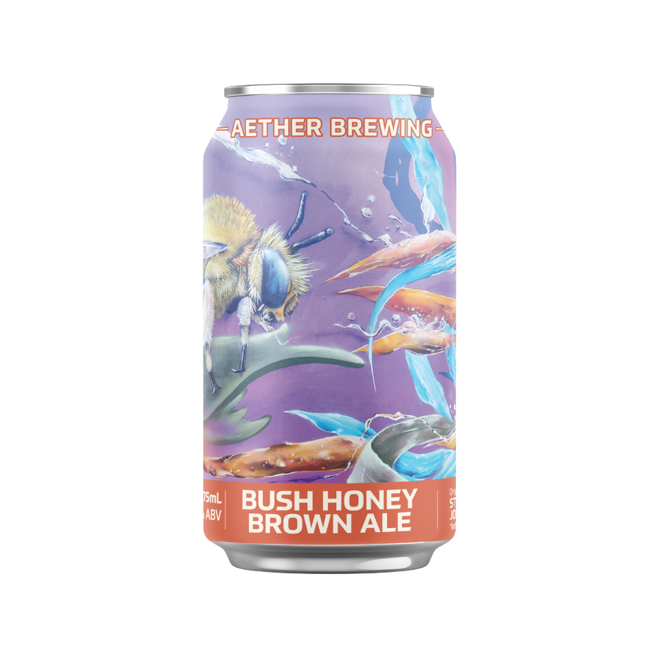 Aether Brewing Bush Honey Brown Ale – toffee bread & floral honey brown ale – limited edition Australian craft beer from Brisbane