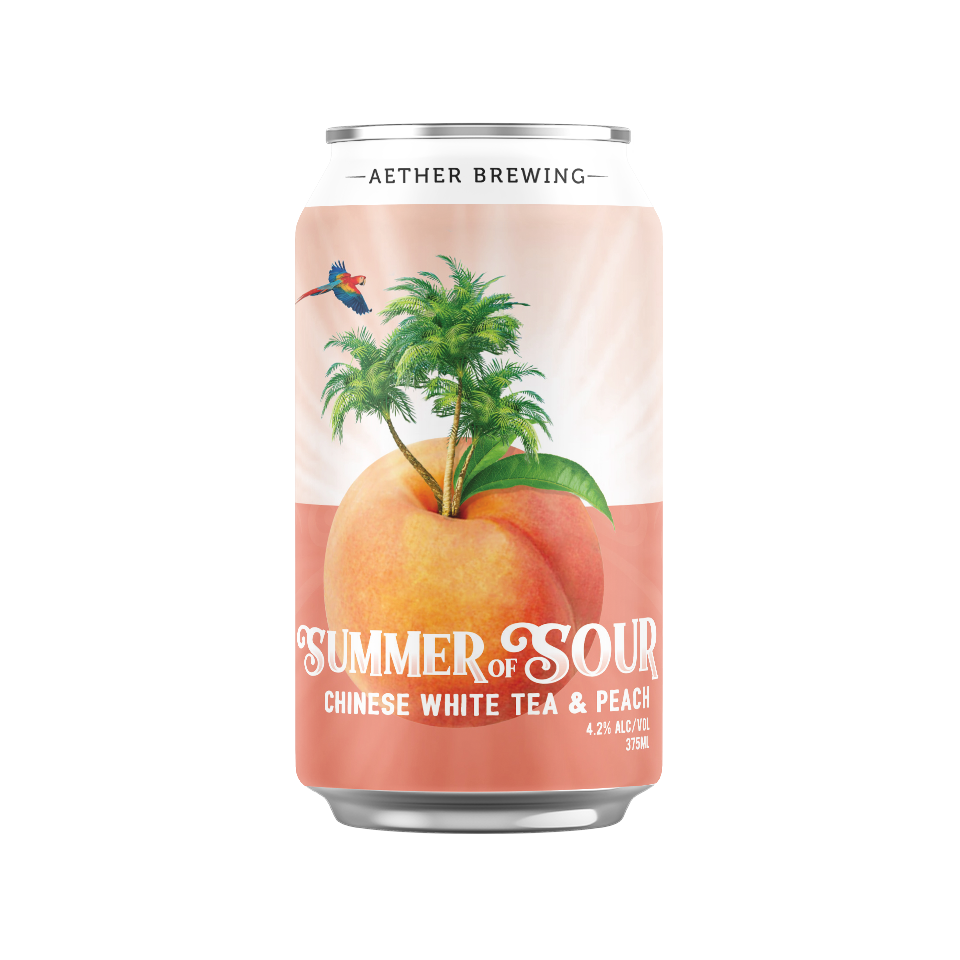 Aether Brewing Chinese White Tea & Peach Sour – serene citrusy sour beer – limited edition Australian craft sour