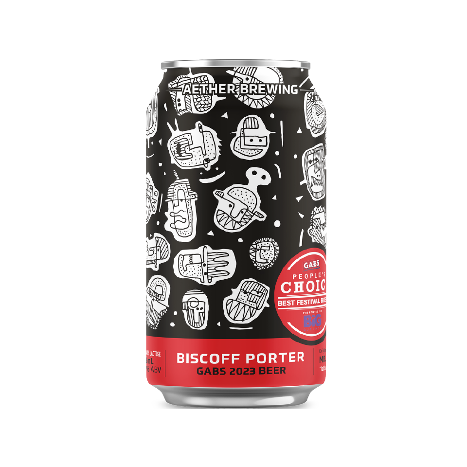 Aether Brewing Biscoff Porter – dessert-style porter with vanilla, spice and cocoa – artwork by Mr Smudge – award-winning Brisbane beer.
