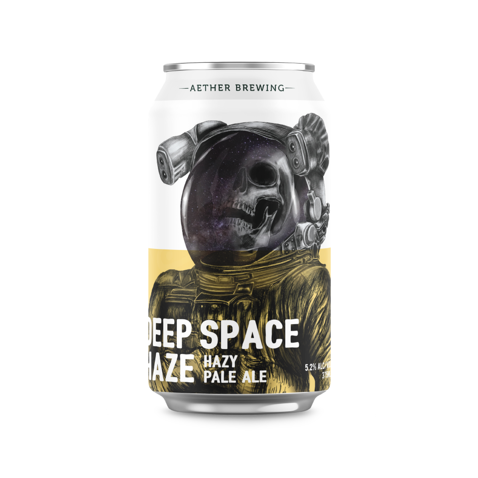 Aether Brewing Deep Space Haze – Galaxy wet hop pale ale – craft beer can with digital illustration by best Australian artist Steve Falco, Queensland – limited edition Australian pale ale