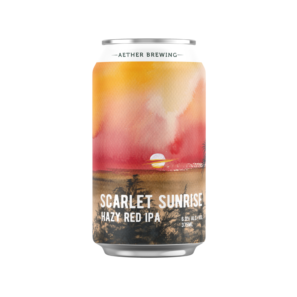 Aether Brewing Scarlet Sunrise – hazy red IPA with grapefruit & roast malt – small batch Australian craft beer