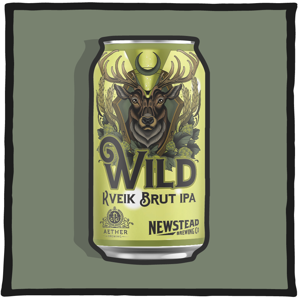 Aether Brewing Kveik Brut IPA – dry and effervescent Kveik IPA brewed in Brisbane on a charcoal background