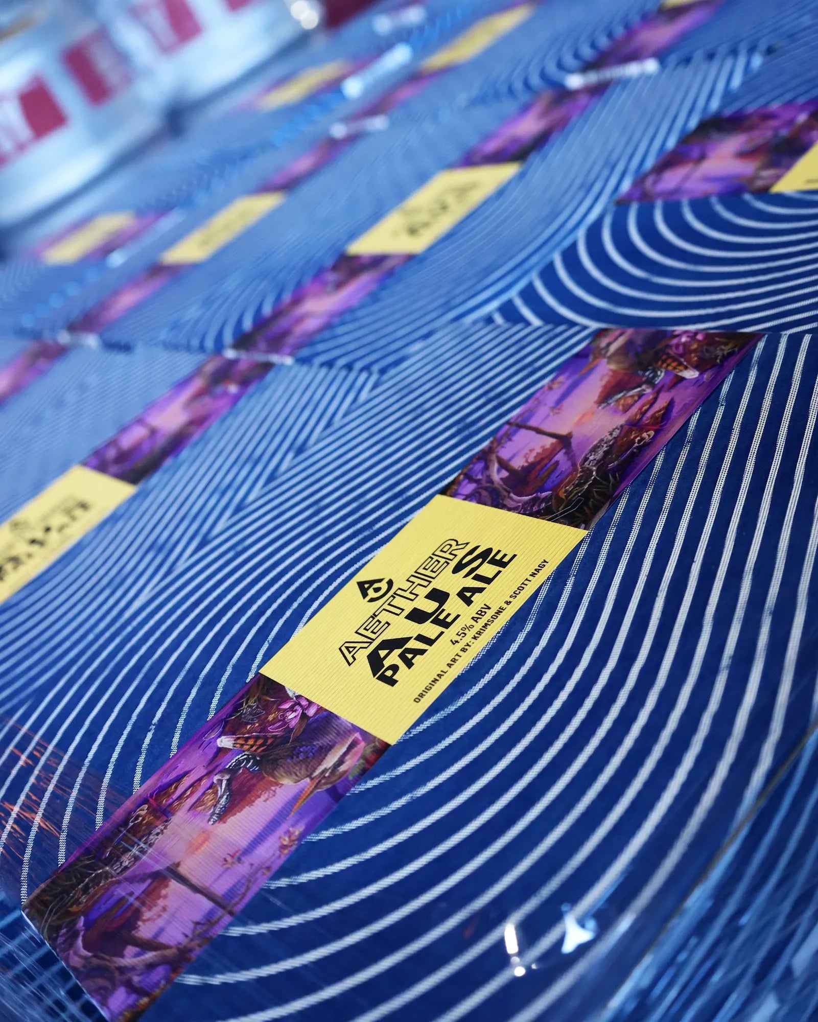 Aether Brewing Pale Ale cartons stacked on pallet, Brisbane Australia