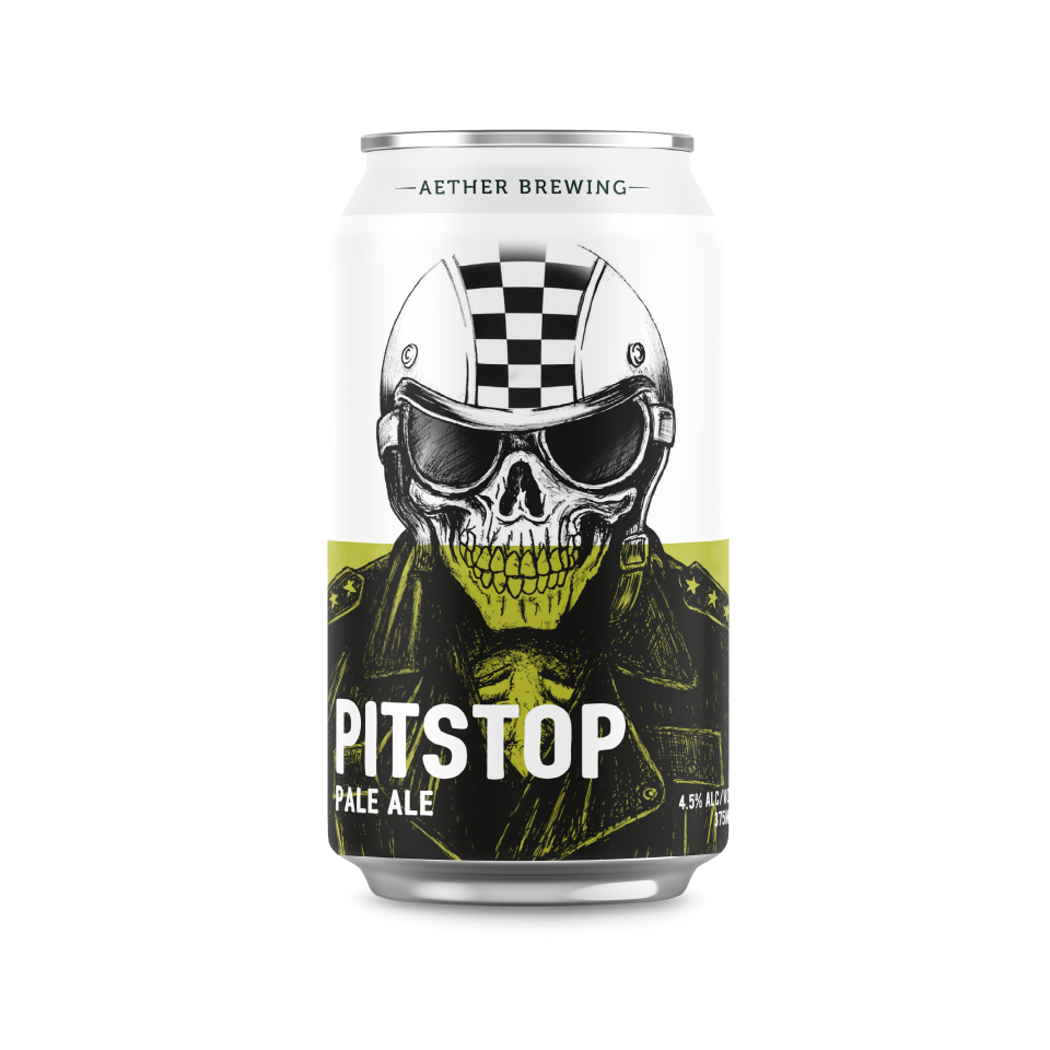 Aether Brewing Pitstop Pale Ale – summer pale ale – craft beer can with digital illustration by best Australian artist Steve Falco, Queensland – limited edition Australian pale ale