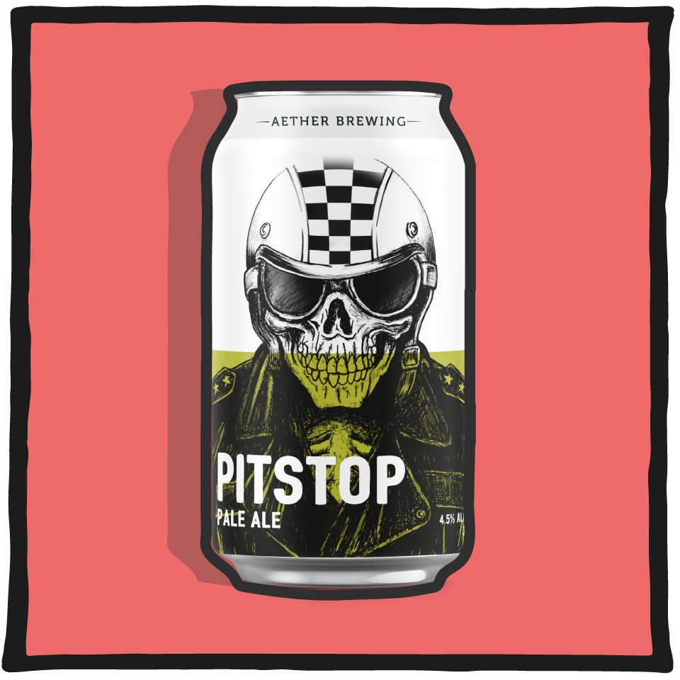 Aether Brewing Pitstop Pale Ale V2 – updated Brisbane session pale ale with crisp finish on a coral background
