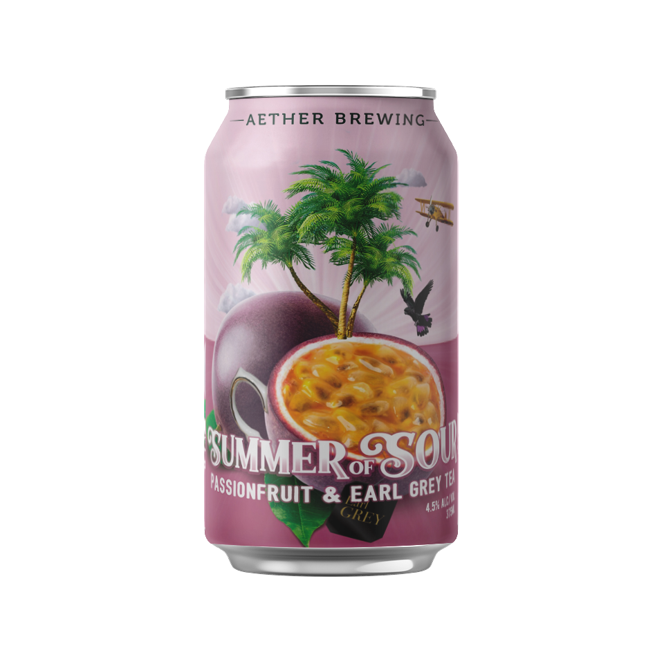 Aether Brewing Passionfruit & Earl Grey Tea Sour – citrus floral sour – small batch Australian sour beer