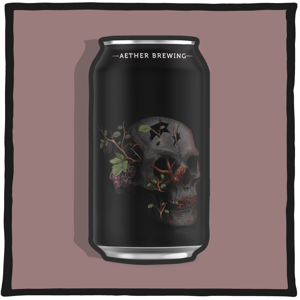 Aether Brewing Pinot Grigio Sour Intertwined – Brisbane sour beer blended with Pinot Grigio grapes on a coral background