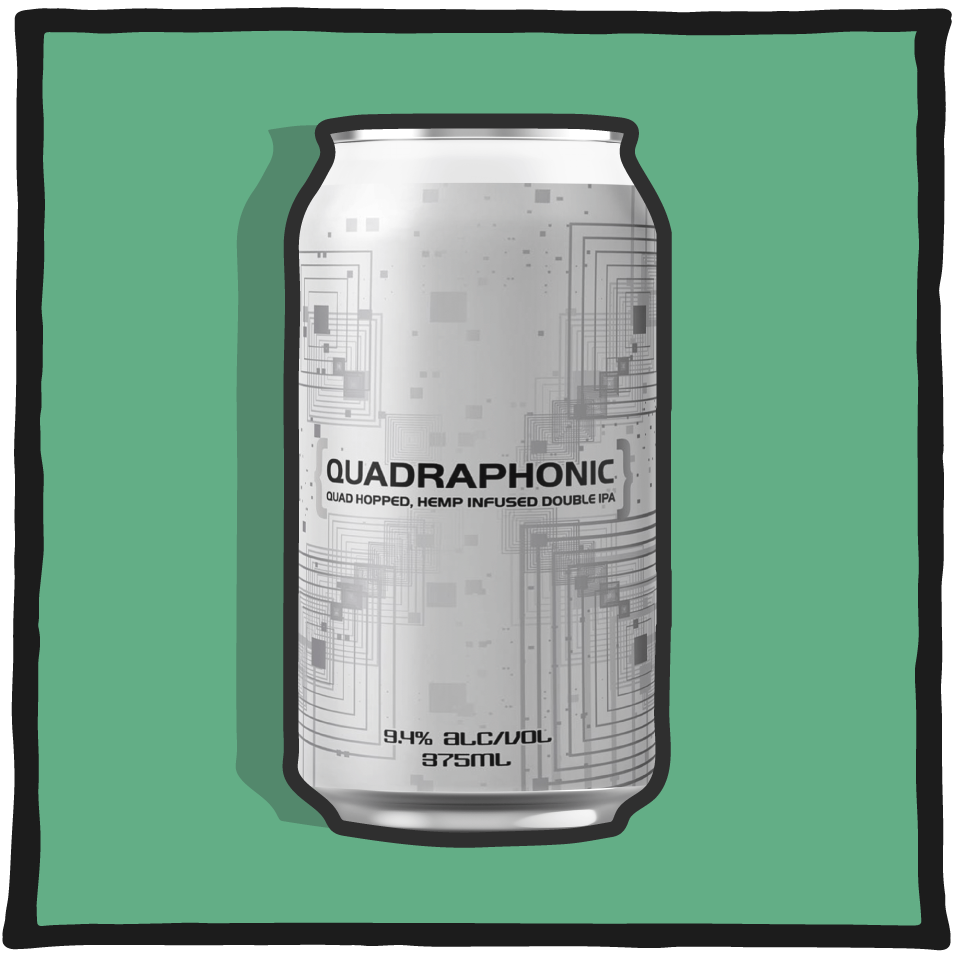 Aether Brewing QDH Hemp Infused Double IPA – Brisbane double IPA infused with hemp and strong hop bitterness on a green background