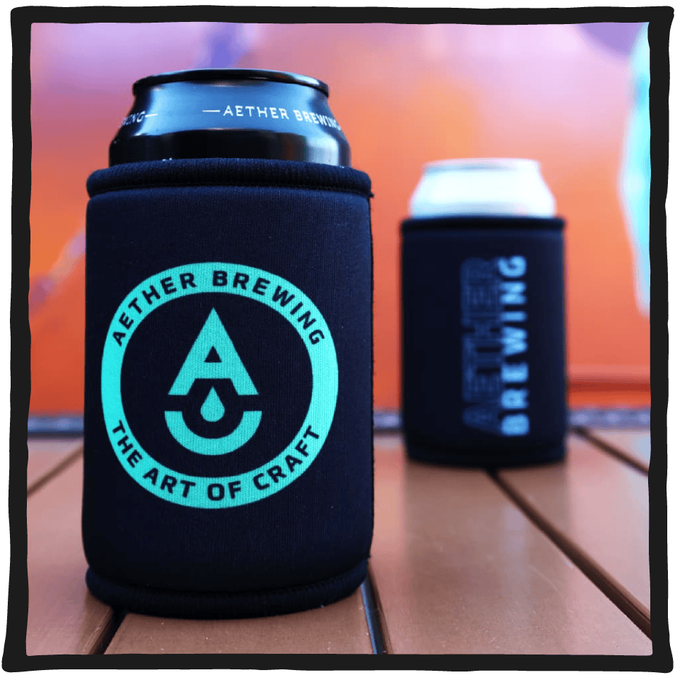 Stubby Cooler – Green on Black