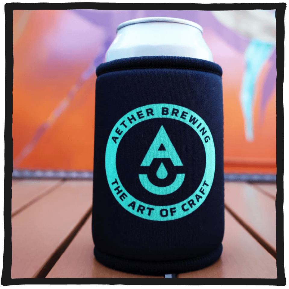 Stubby Cooler – Green on Black