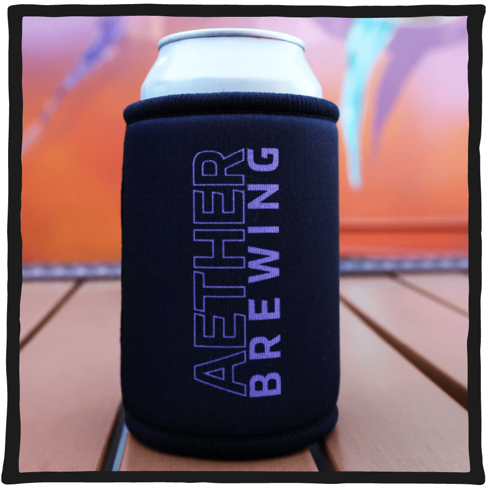 Stubby Cooler – Purple on Black