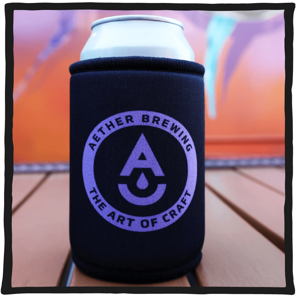 Stubby Cooler – Purple on Black