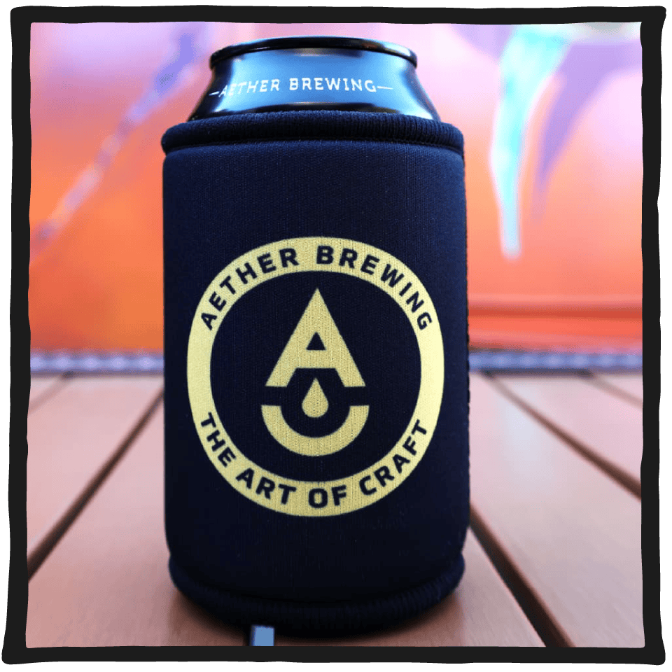 Stubby Cooler – Yellow on Black