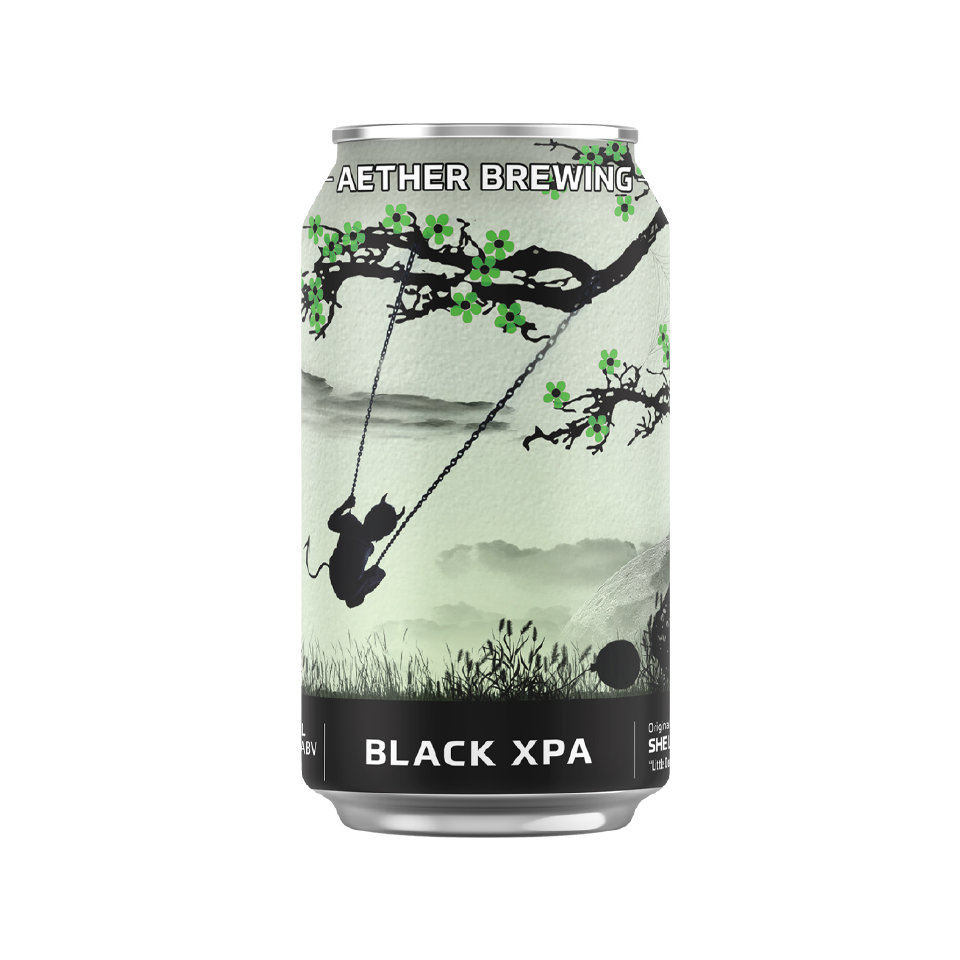 Aether Brewing Black XPA – dark ale with tropical hops – artwork by Shelley Long – limited release Brisbane beer.