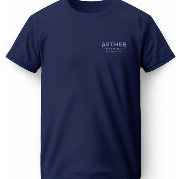 Aether Brewing Blackberry Sour Art Series Navy Tee Front