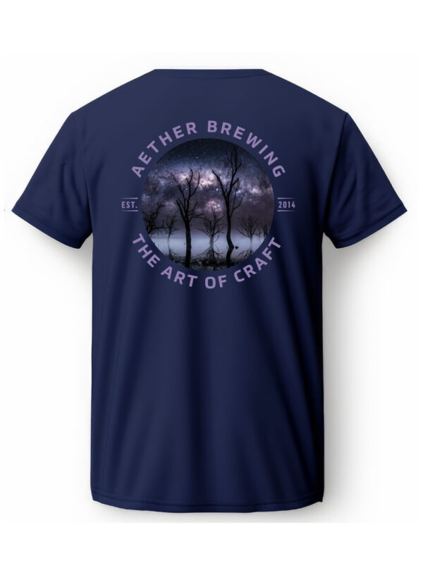 Aether Brewing Blackberry Sour Art Series Navy Tee Back