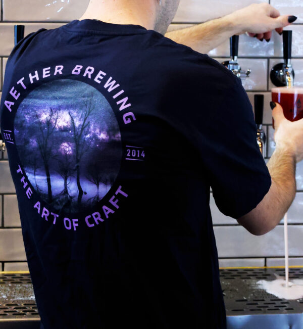 Aether Brewing Blackberry Sour Art Series Navy Tee