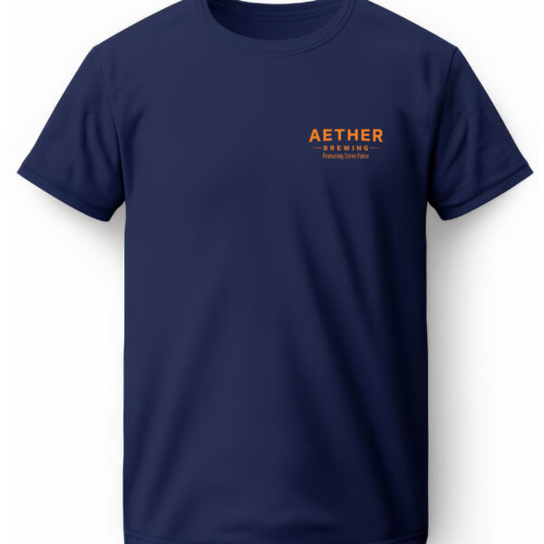 Aether Brewing Ginger Art Series Navy Tee Front