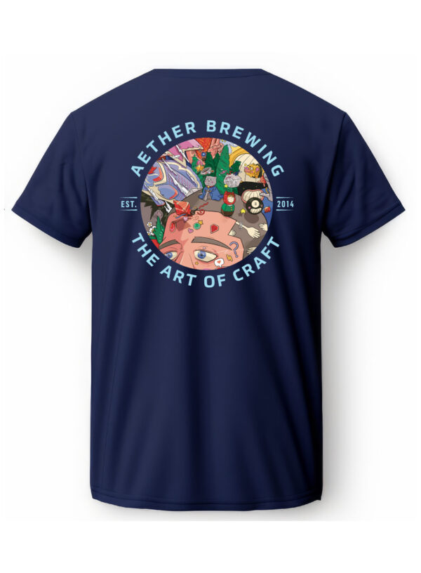 Aether Brewing XPA Art Series Navy Tee back